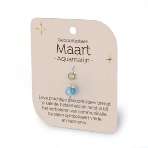 Gouden Charm - Geboortesteen - Maart
