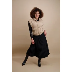 Signe Nature bodywarmer: Beige, warme fitting ( Signe.1424 )