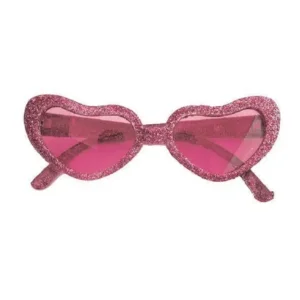 Disco Bril Hartvorm Roze glitter | Disco bril