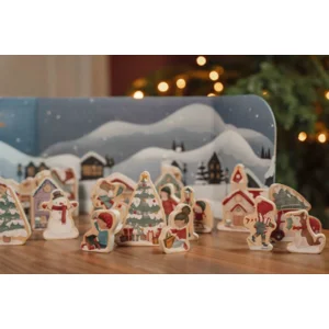 Adventkalender - Met 25 cadeautjes met houten speelfiguurtjes