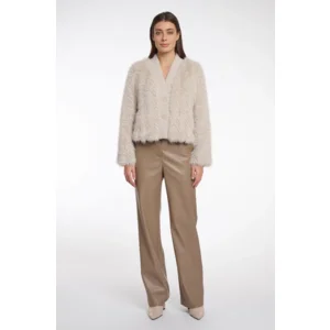 Rino & Pelle Cardigan: Chaimae, Birch color, Lang harig ( RINO.79 )