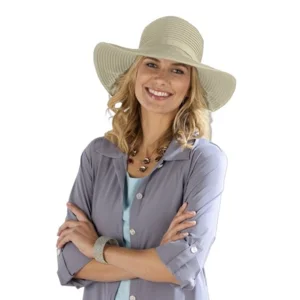 opvouwbare UV zonnehoed-beige