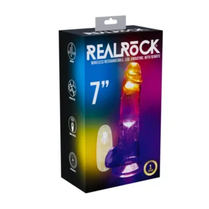 Realrock Led Glow Vibrerende Dildo Met Ballen 18 cm