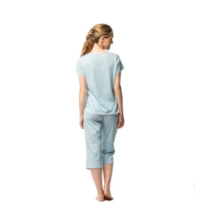 Egatex Dames pyjama: korte mouw / capri broek, blauw ( EGA.485 )