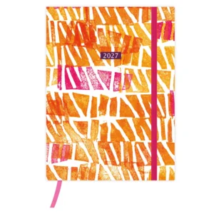 Agenda - Oranje, roze stempels - 2027 - 10,5x14cm