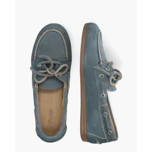 Posa Boat Loafer Blauw Dames Veterschoenen