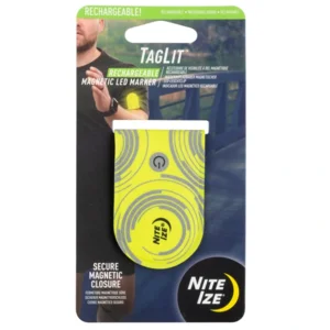 Nite Ize TagLit Oplaadbare Magnetische Led Markeer Lampje Fluo Geel Ledlampje voor op je T-shirt TGLR-33-R3