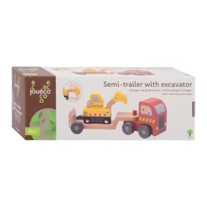 Jouéco - Houten oplegger met graafmachine