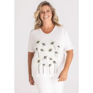 Frank Walder T-shirt: Ecru met print ( WAL.101 )