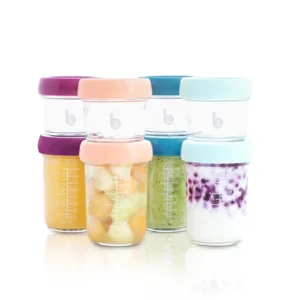 Babybols - 8 Glazen bewaarpotjes 120 en 240 ml - Hermetisch afsluitbaar - Inclusief bioreceptenboekje