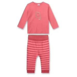 Sanetta Meisjes pyjama: Roze, poesmotief, 100% katoen, vanaf 9maanden ( SAN.76 )