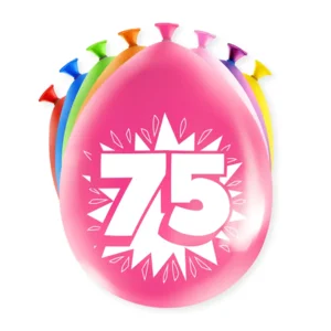 Ballonnen - 75 jaar - 30cm - 8st.