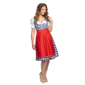 Kostuum - Dirndl - Jurk - Stefanie - Blauw, rood - L