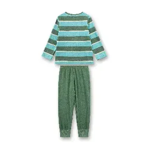 Sanetta pyjama Jongens: Groen gestreept, Badstof ( SAN.178 )