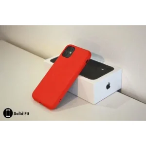 iPhone case/hoesje silicone  + 1x screenprotector glas Rood iPhone XR