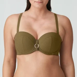 Prima Donna Swim Sahara strapless bikini in kaki