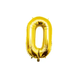 Folieballon - 0 jaar - Goud - 40cm - Niet geschikt voor helium