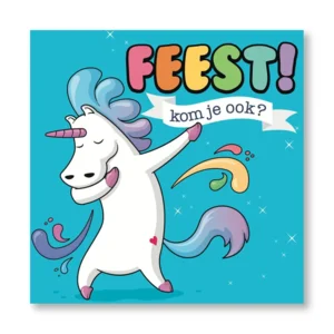 Uitnodigingskaarten - Unicorn dab - 6st. - VBE.2009