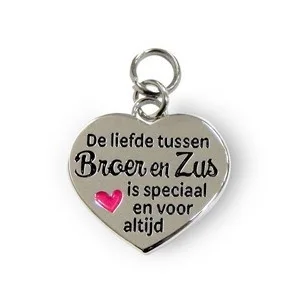 Bedeltje - Broer & zus - Charms for you