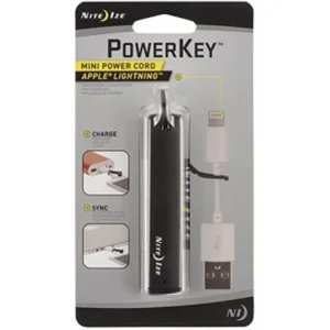 Nite Ize Power Key Apple Lightning Smoke iPhone oplaadkabel in een metalen behuizing PKYL-09-R7