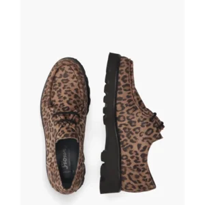 Sioux Meredira Bruin/Zwart Dames Veterschoenen