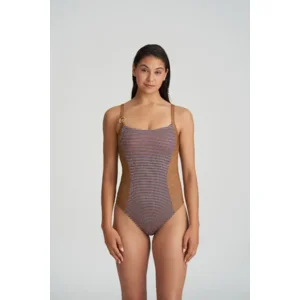 Marie Jo Swim Saturna voorgevormde badpak in bronze en blauw