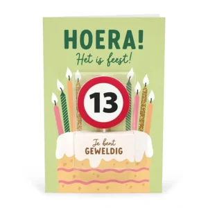 Kaart - Taartkaarsje - 13 jaar