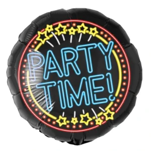 Folieballon - Party time - Neon - Zonder vulling