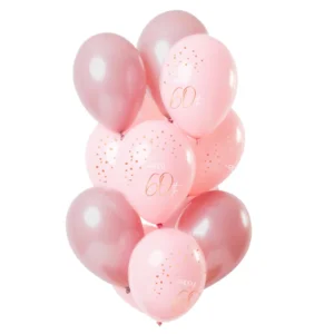 Ballonnen - 60 jaar - Luxe - Roze, roségoud - 30cm - 12st