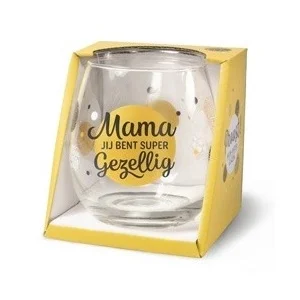 Glas - Water- & wijnglas - Mama jij bent supergezellig