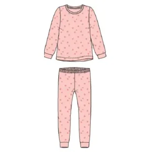 Sanetta Meisjes pyjama: Roze met bloemetjes, velours ( SAN.66 )
