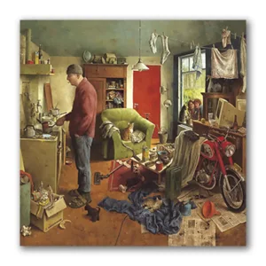 Kaart - Mannenhuishouding - Marius van Dokkum - 15x15cm