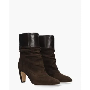 Julie Dee SE4011Donkerbruin Dames Enkellaarsjes