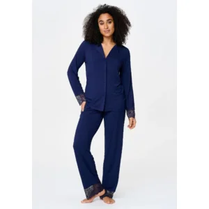 Lingadore Midnight Dreams damespyjama in donkerblauw