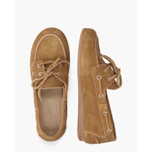 Posa Boat Loafer Desert Tan Bruin Dames Veterschoenen