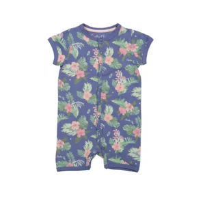 Baby Girls Jumpsuit Charlie Choe Korte mouw en broek Wild Flowerchild Groen Blauw Roos