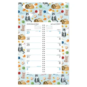Kalender - Blauwe speelvreugde - Franciens katten - Omleg op schild - 2027