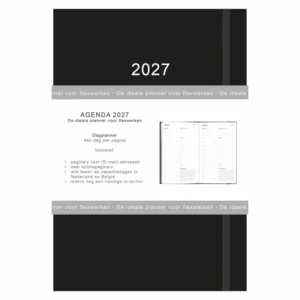 Agenda - 2027 - Thuiswerkagenda - Zwart - A5 formaat - 14,8x21cm