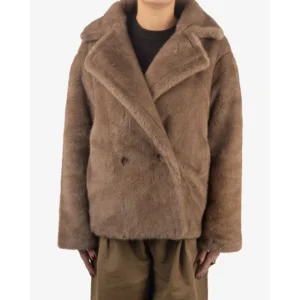 Pinned By K Fluffy Coat Lichtbruin Damesjack