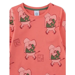 Sanetta pyjama meisjes: Olifanten, donker roze / rood ( SAN.175 )