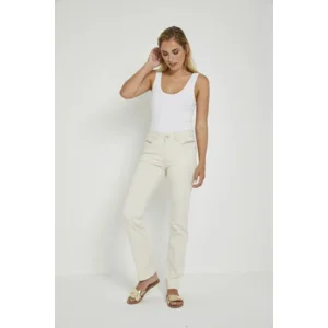 Para Mi broek Angie Fancy: Satin Cotton: Off White ( PARA.308 )