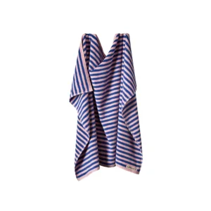 Bongusta Strand Badhanddoek Blauw & Roze Streep 70 x 140 cm Naram