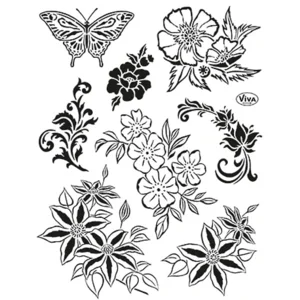 Viva Decor Clear stamp Viva bloemen & vlinders 2