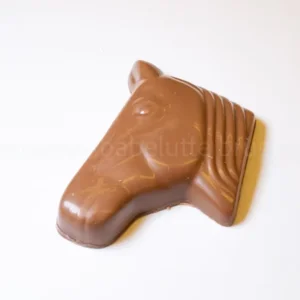 Paardehoofdjes melkchocolade 250 gr gevuld met praliné Moeder Babelutte