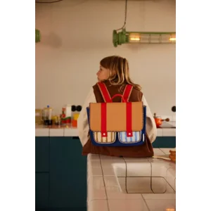 Sticky Lemon Schooltas Beige Blauw