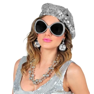 Disco accessoires verkleedset Babe - Zilveren disco verkleedset