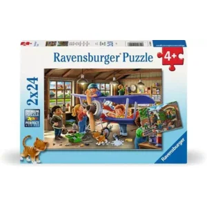 Puzzel - Vliegtuig en trein reparatie - 2x24st.