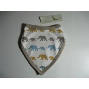 Pigeon bandanna bibs elephant mustard mix multi-colour elephant bandana bib