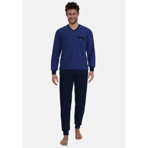 Gotzburg pyjama heren: Blauw geprint ( GOT.82 )