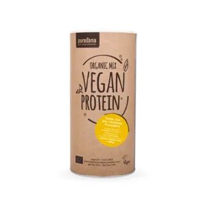 Purasana Vegan Protein Mix Hennep/rijst/erwt/zonnebloem/pompoen vanillesmaak 400 g